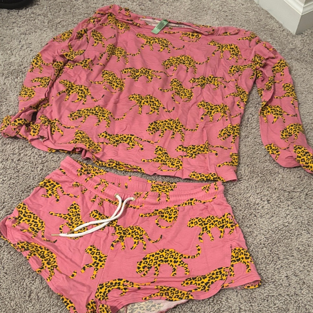 Honeydew Intimates Pink Leopard Pajama Set